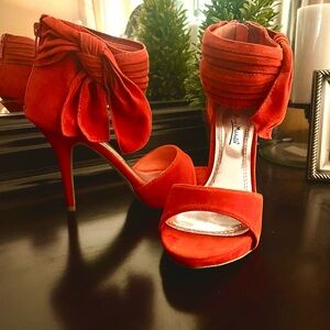 Anne Michelle Red Stiletto Heels with Bow
